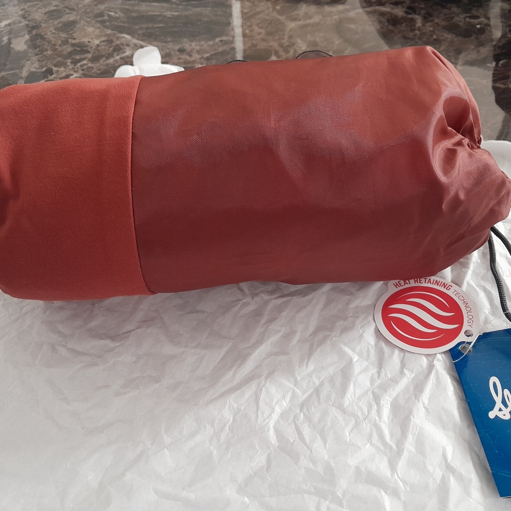 Red and Orange Drawstring Bag